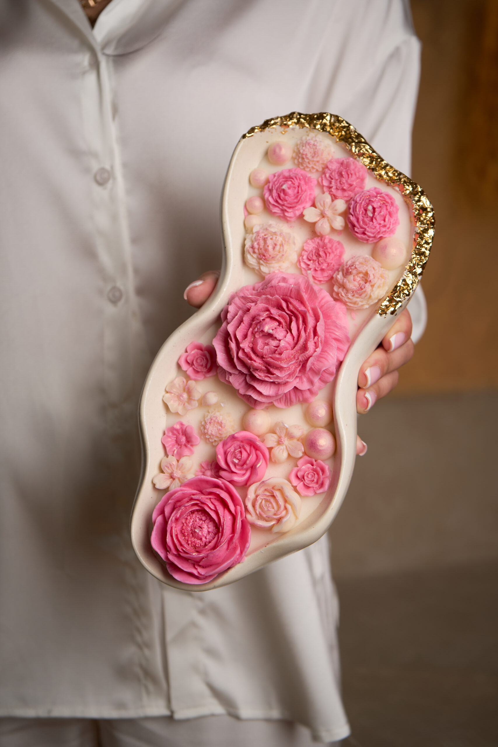 auto draft гипсовая свеча с цветами