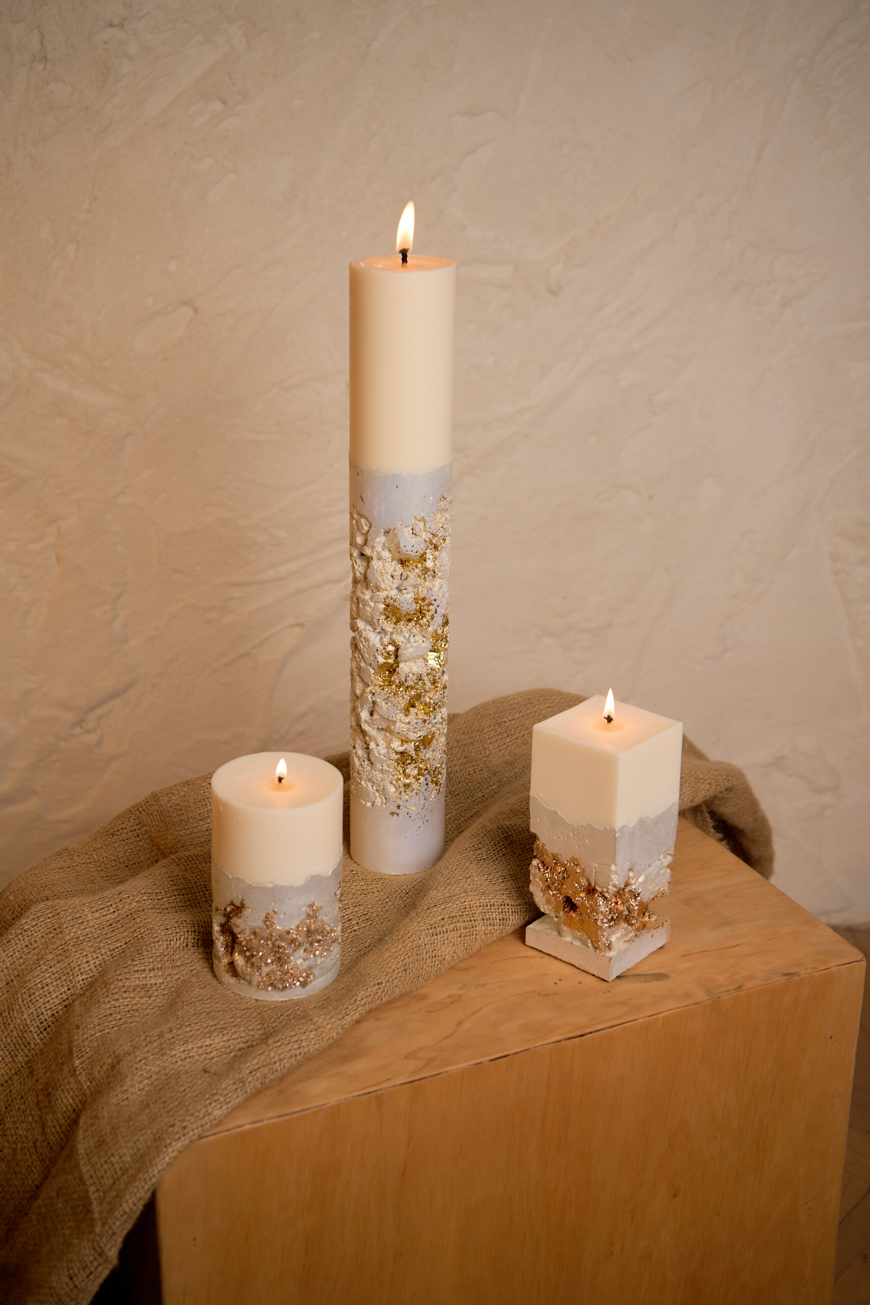 handgemachte betonkerzen – drei designs zur auswahl handgemachte betonkerzen – drei designs zur auswahl