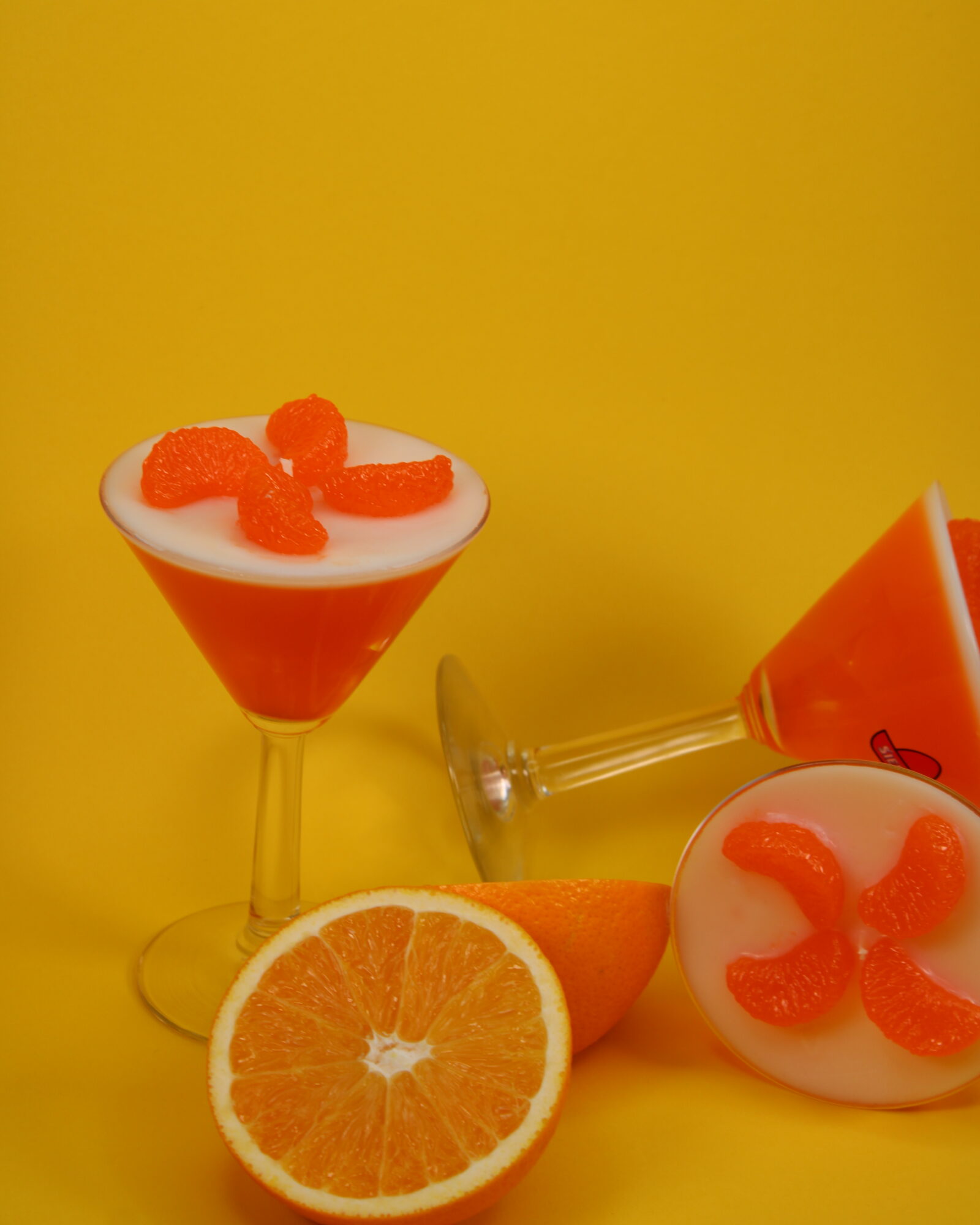 Kerzen handgemachte cocktailkerze mit gelwachs mandarinen – citrus & mandarine duft | 290 g