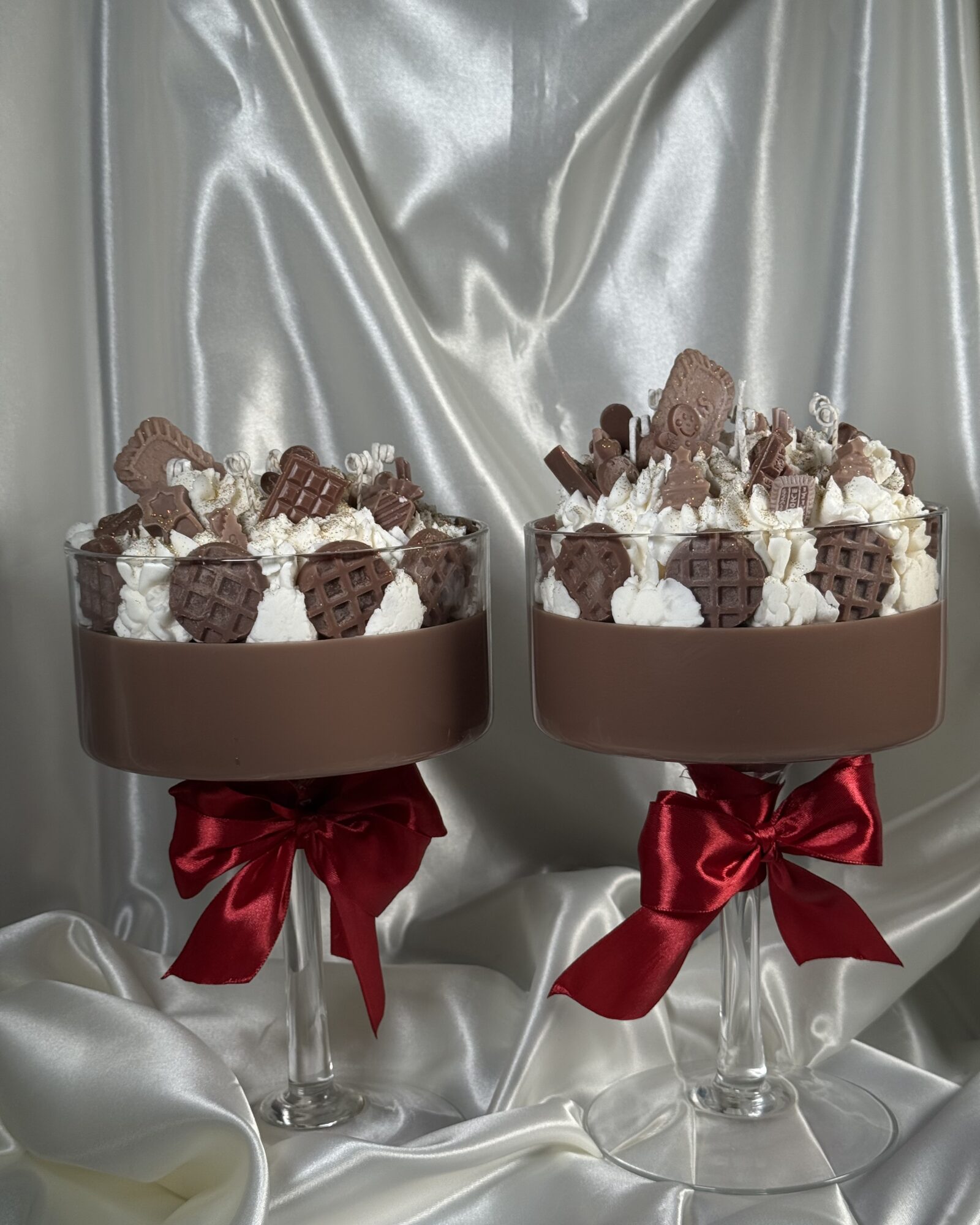 home luxuriöse dessertkerze im glas – handgemacht aus oliven und sojawachs | schokoladenduft | verschiedene größen